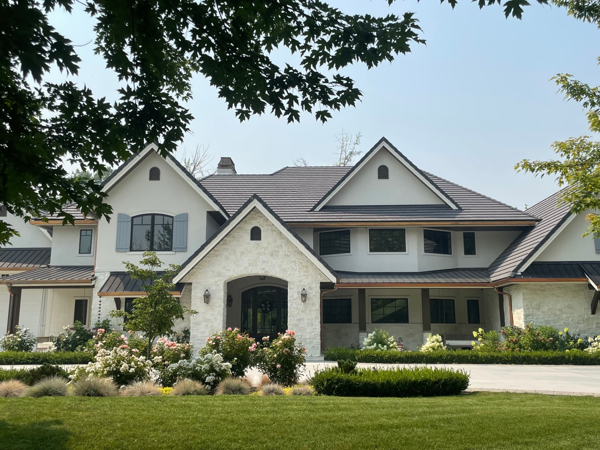 The White Brick House — Full Brick Exterior — Concrete & White Plaster Finish